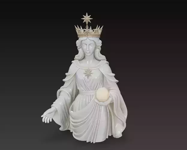 Celestial Starborne Queen - Marble Divine Oracle Statue 3D Model