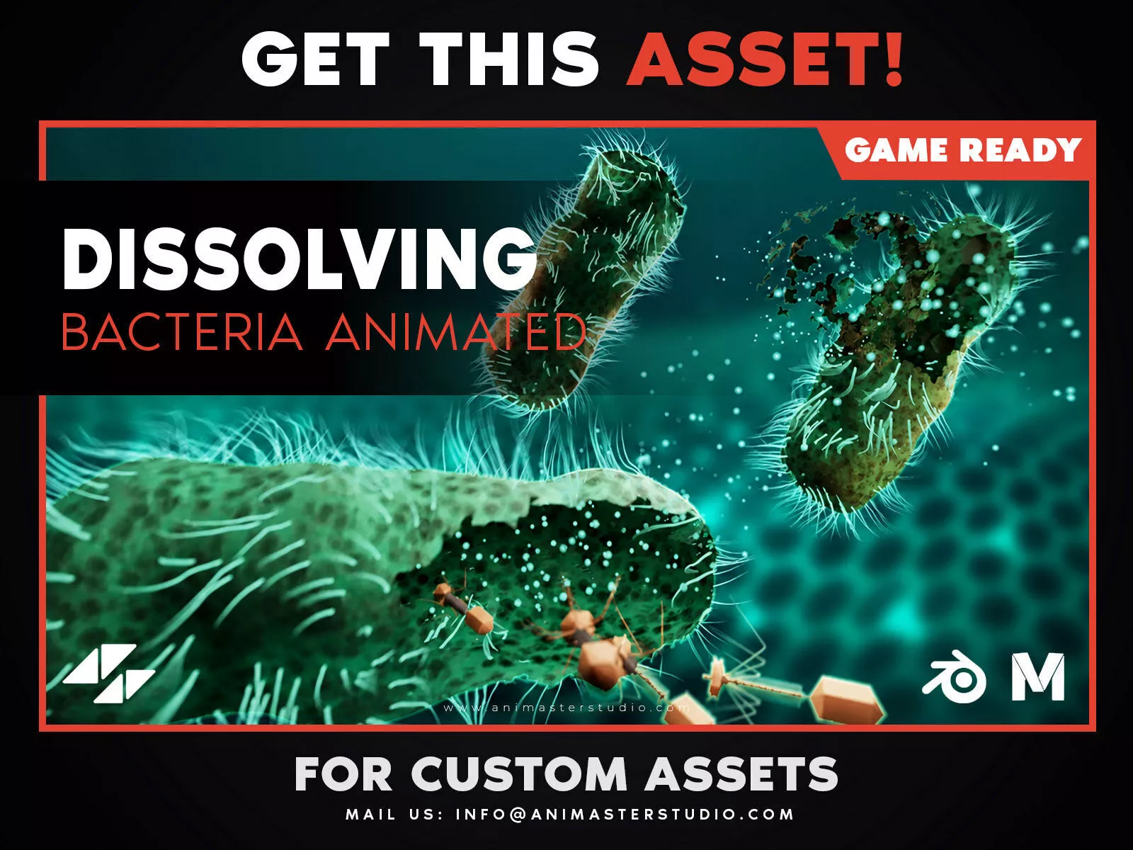 Dissolving Bacteria Animated 3D model