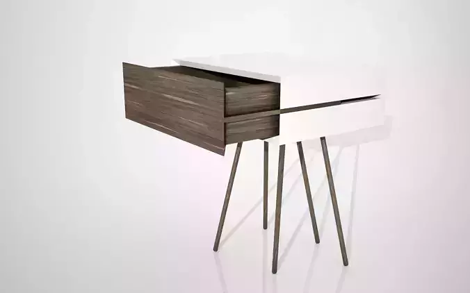 Bedside table with weird legs 3D model