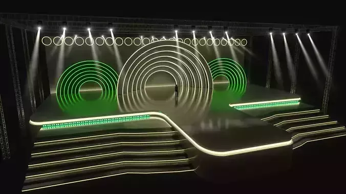 Circle Shape Entertainment Event Stage or Set Design with Light