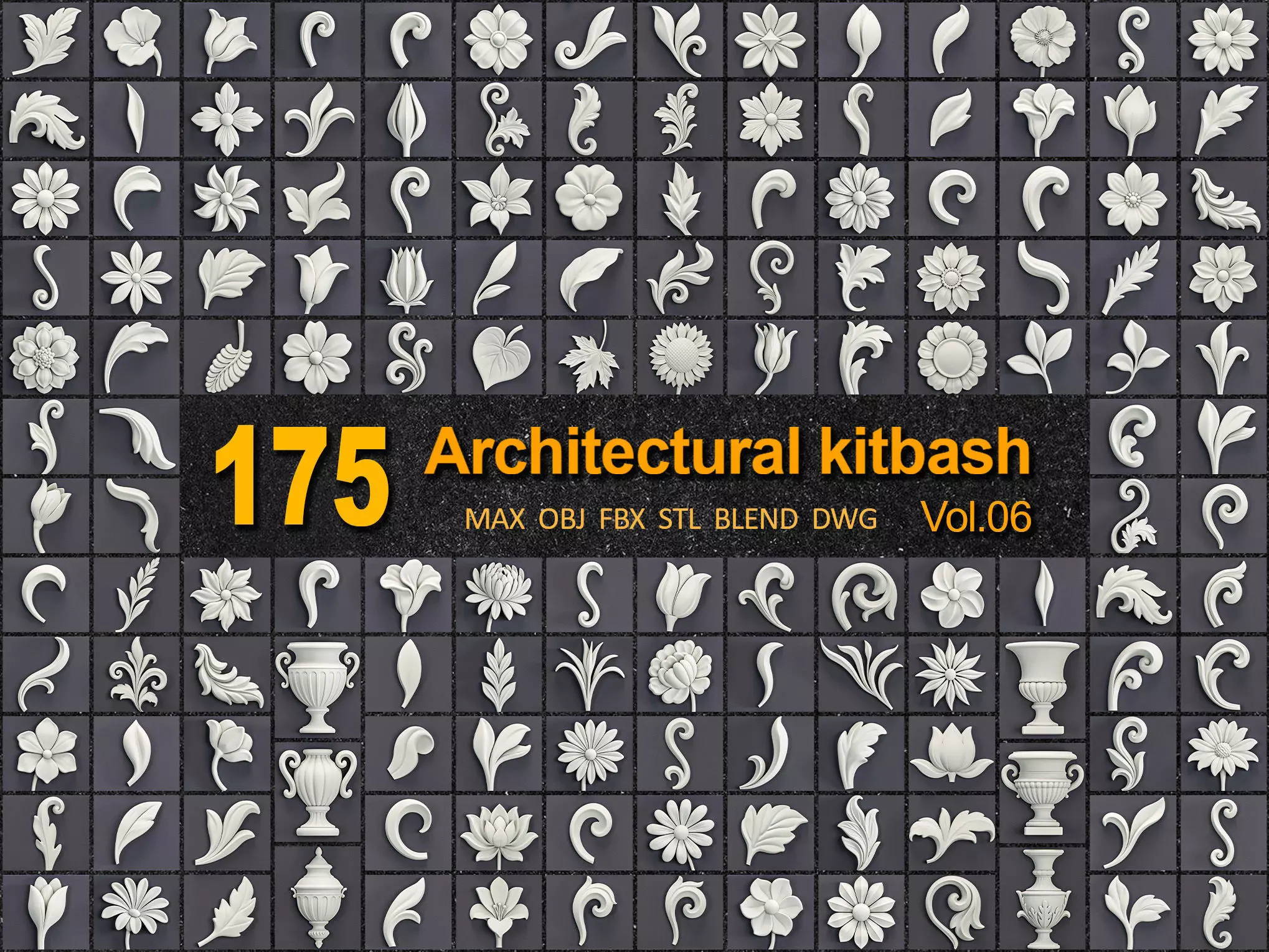 175 ARCHITECTURAL KITBASH - VOL 06 3D model_0