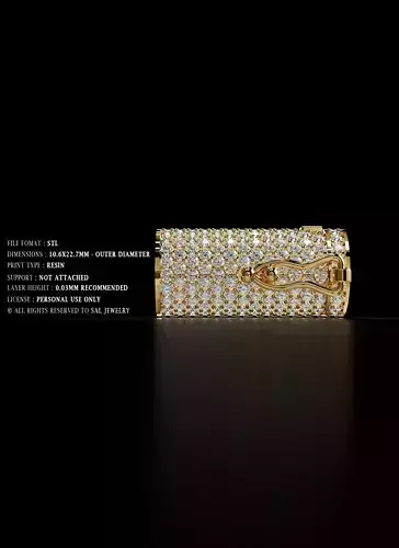 10mm Circle lock box bracelet full diamond