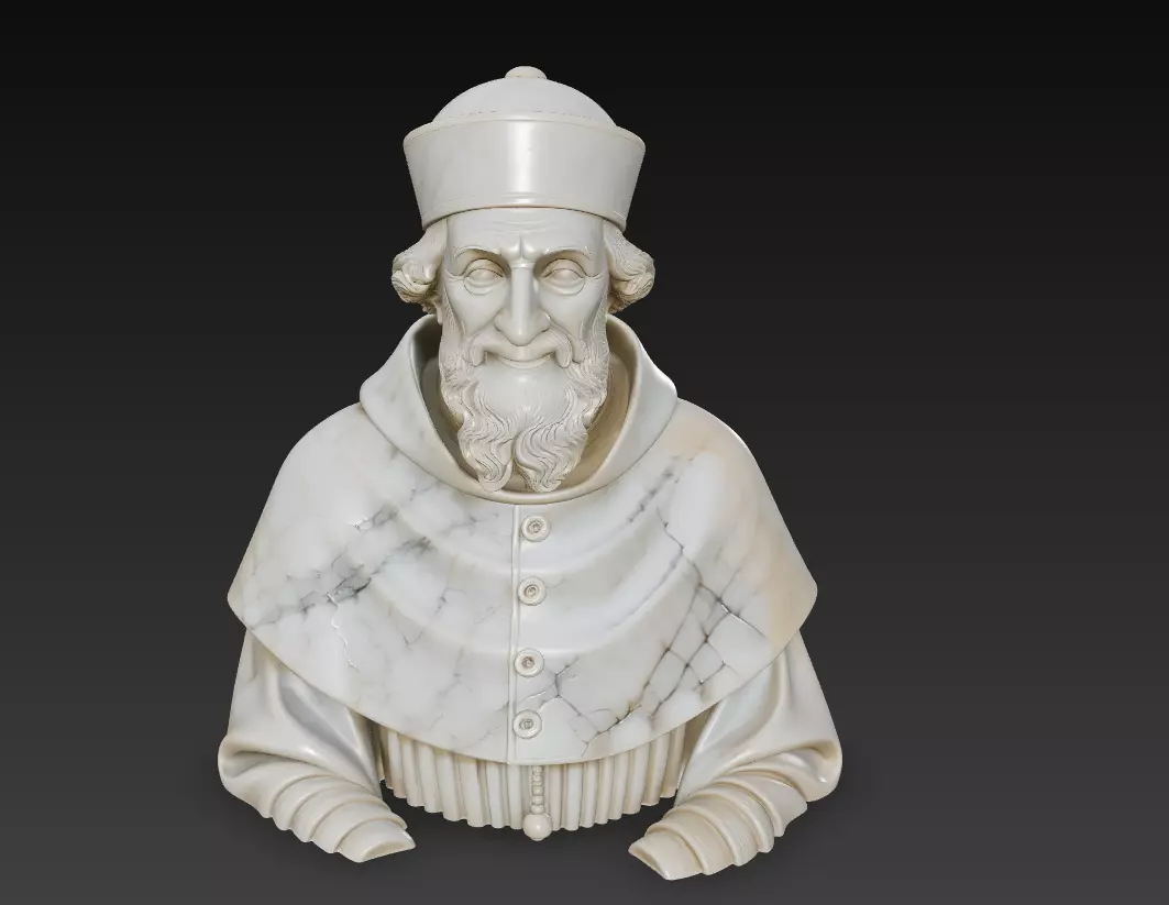 Marble Priest Bust - Classical Religious Elder Sculpture 3D 3D print model