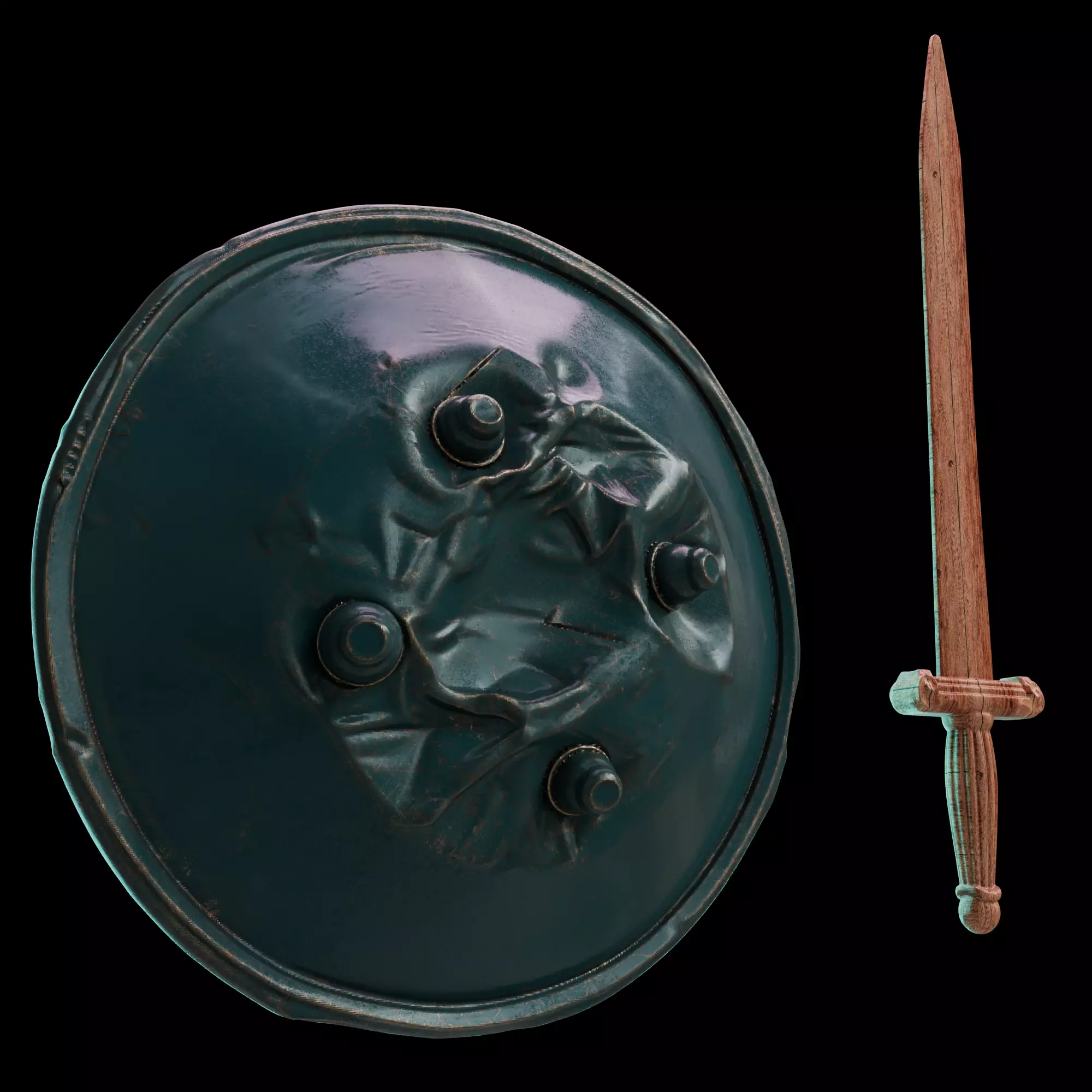 Star Trek TOS Bread and Circuses Sword and Shield 3D print model
