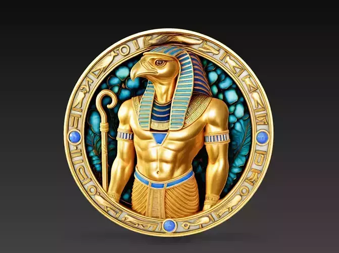 Horus Relief Medallion - Egyptian God Sculpture