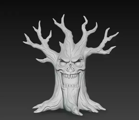 Evil Tree Monster - Stylized Creepy Forest Sculpture