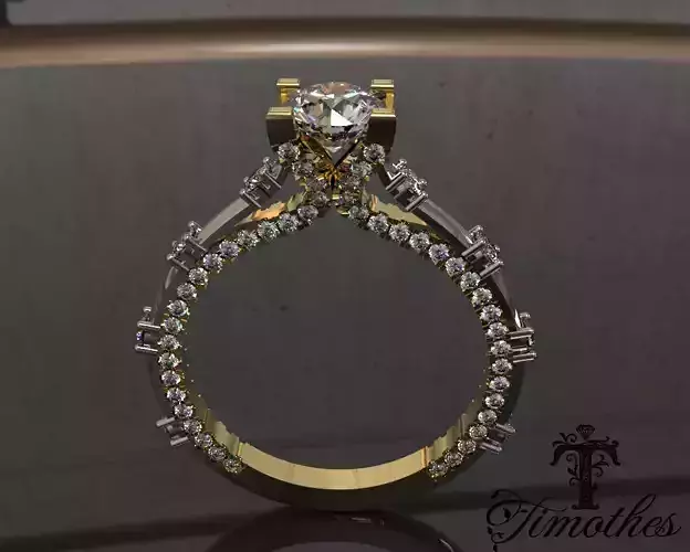 Timothes Diamond Ring 3D JewelryModel Printable 3D FR5