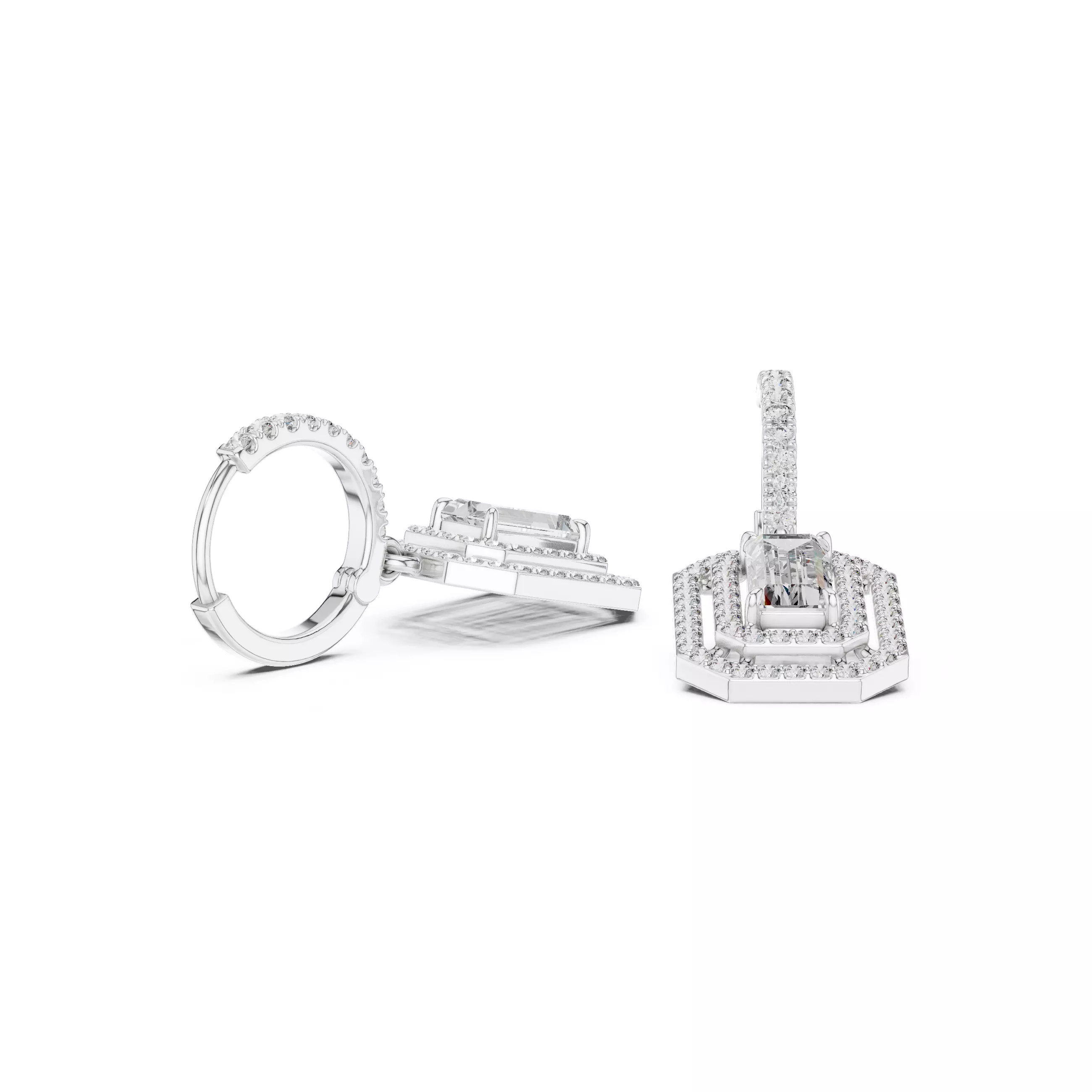 Bug Straight Diamond Earring 3D print model_10