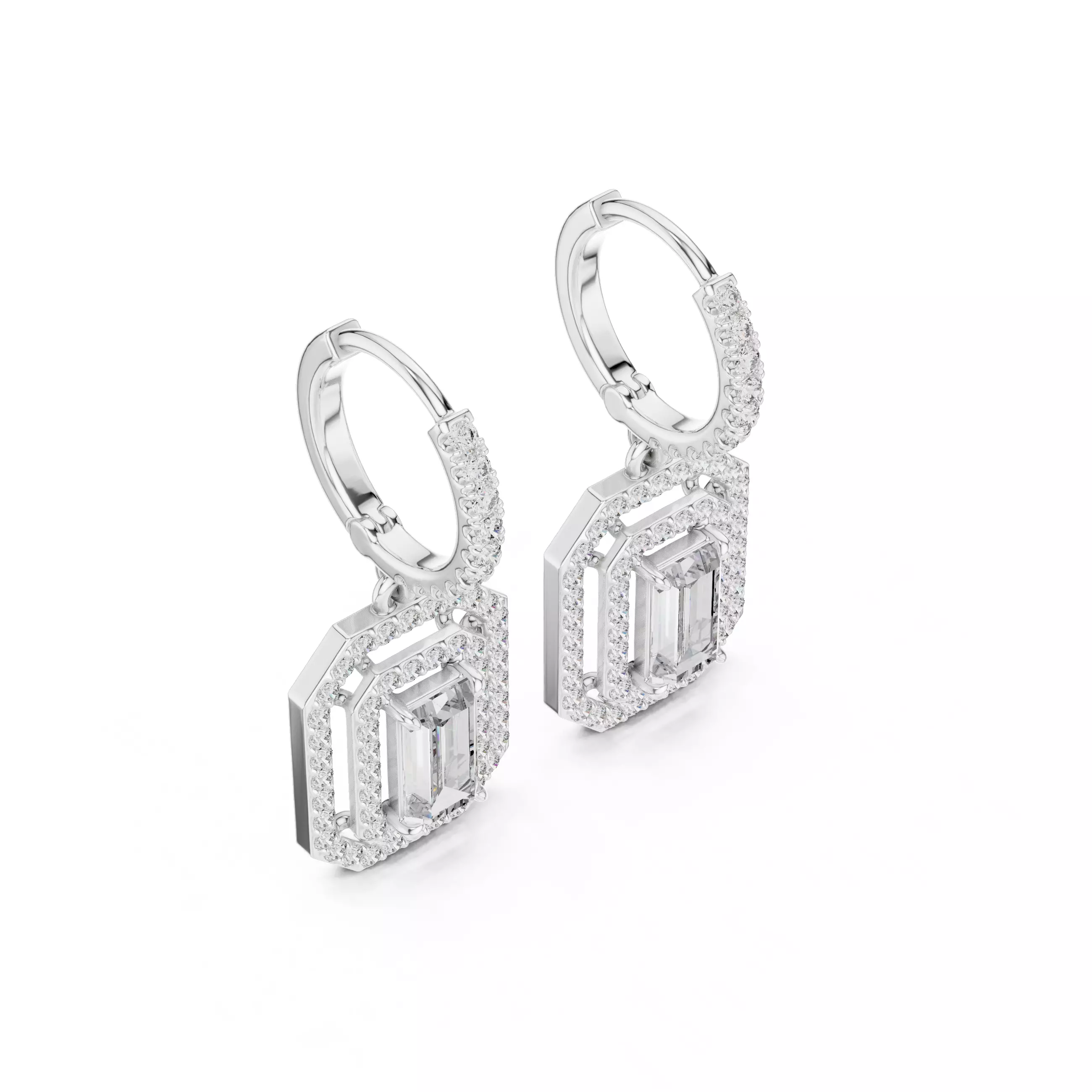 Bug Straight Diamond Earring 3D print model_3