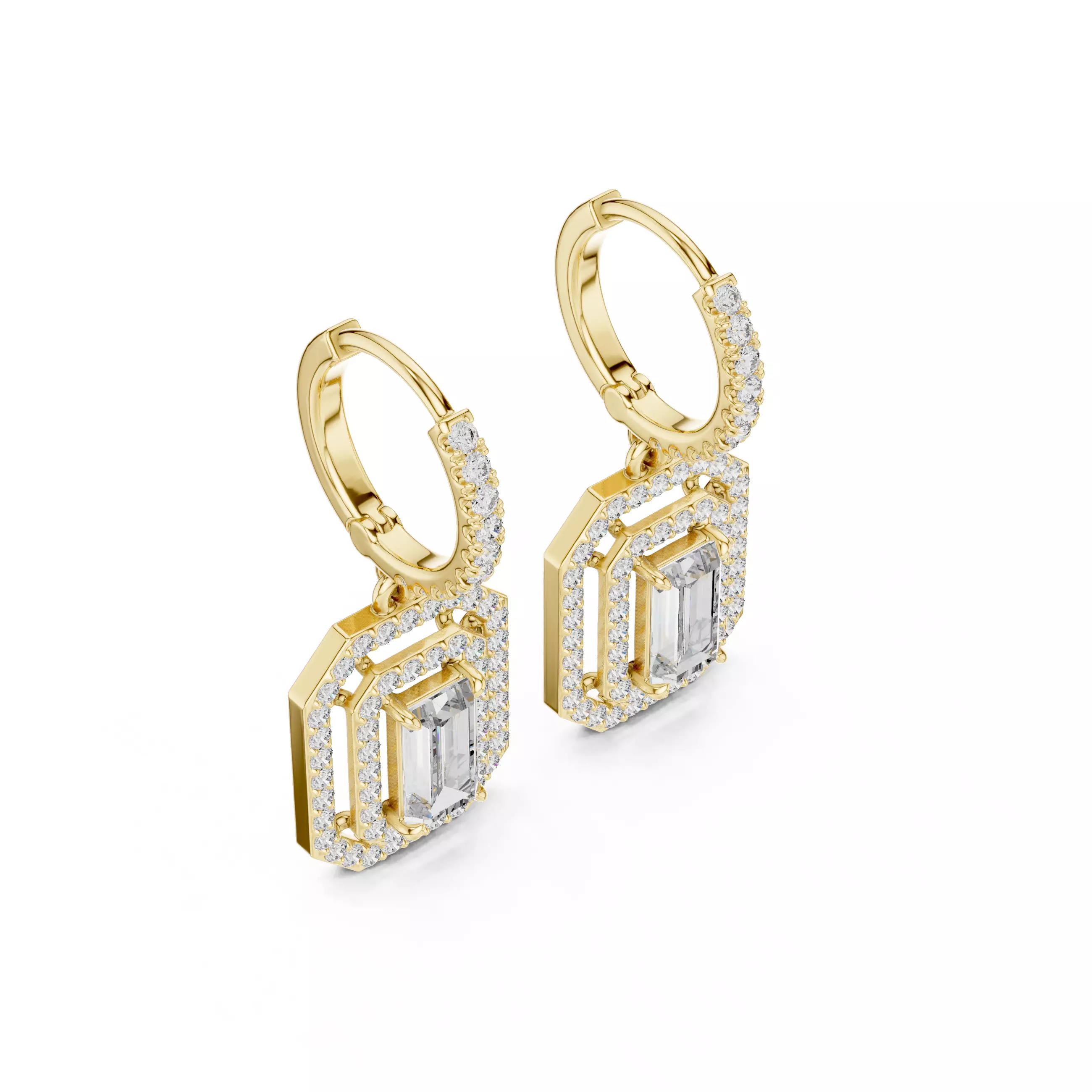 Bug Straight Diamond Earring 3D print model_6