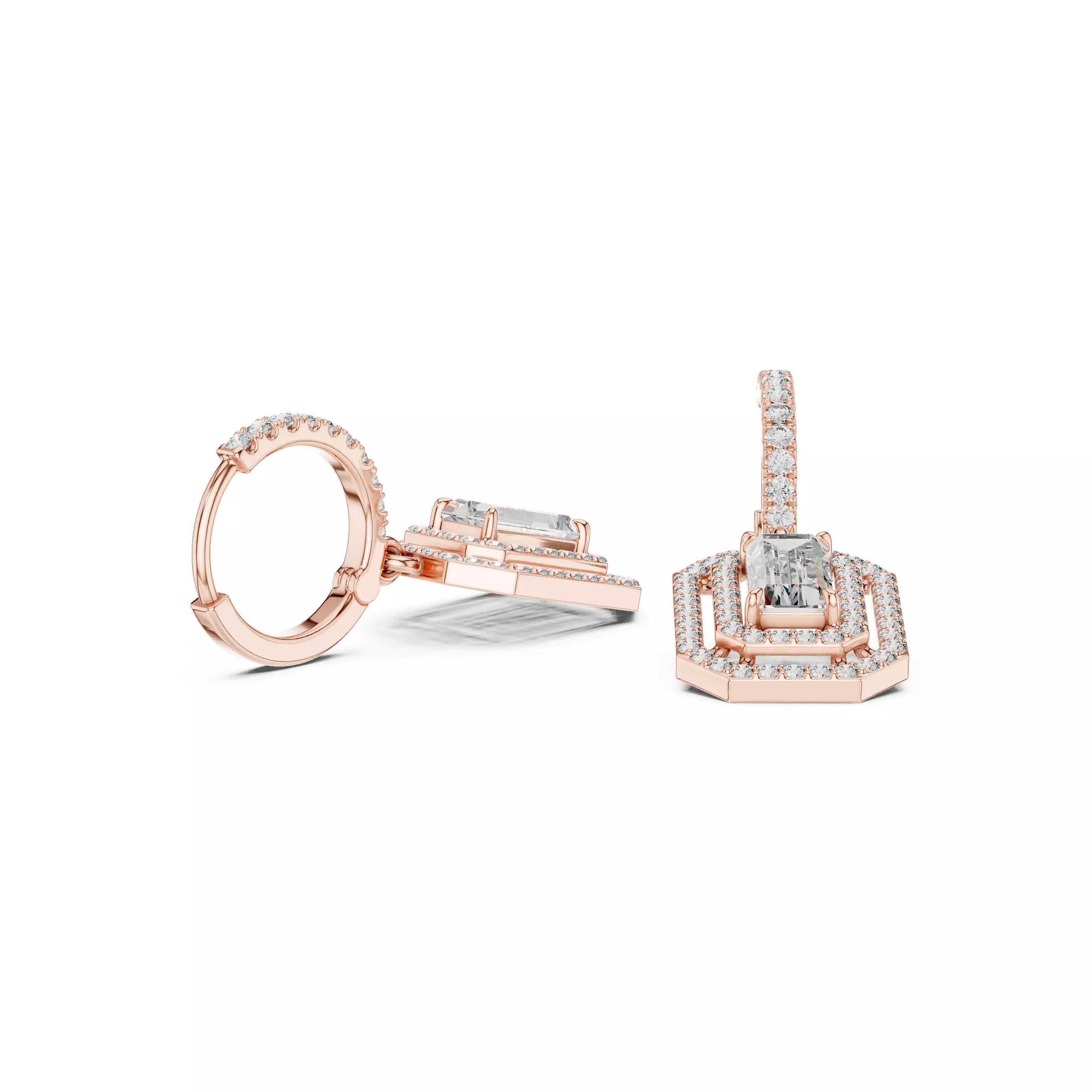 Bug Straight Diamond Earring 3D print model_9