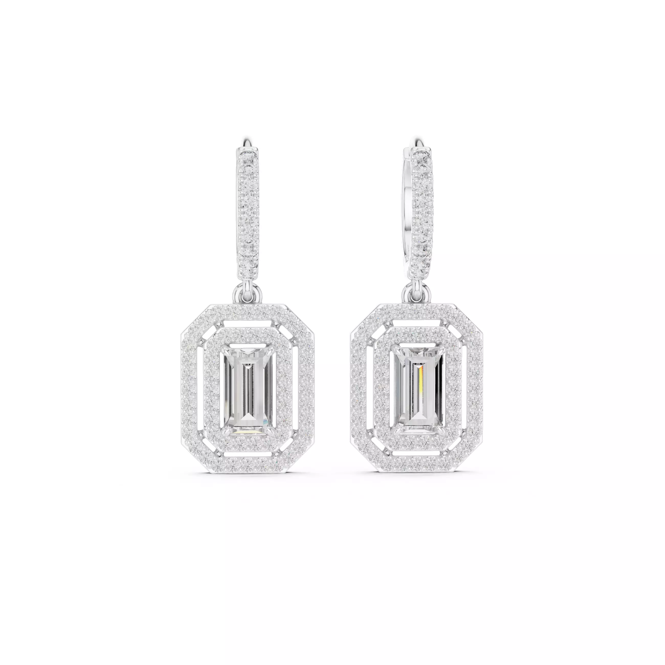 Bug Straight Diamond Earring 3D print model_5