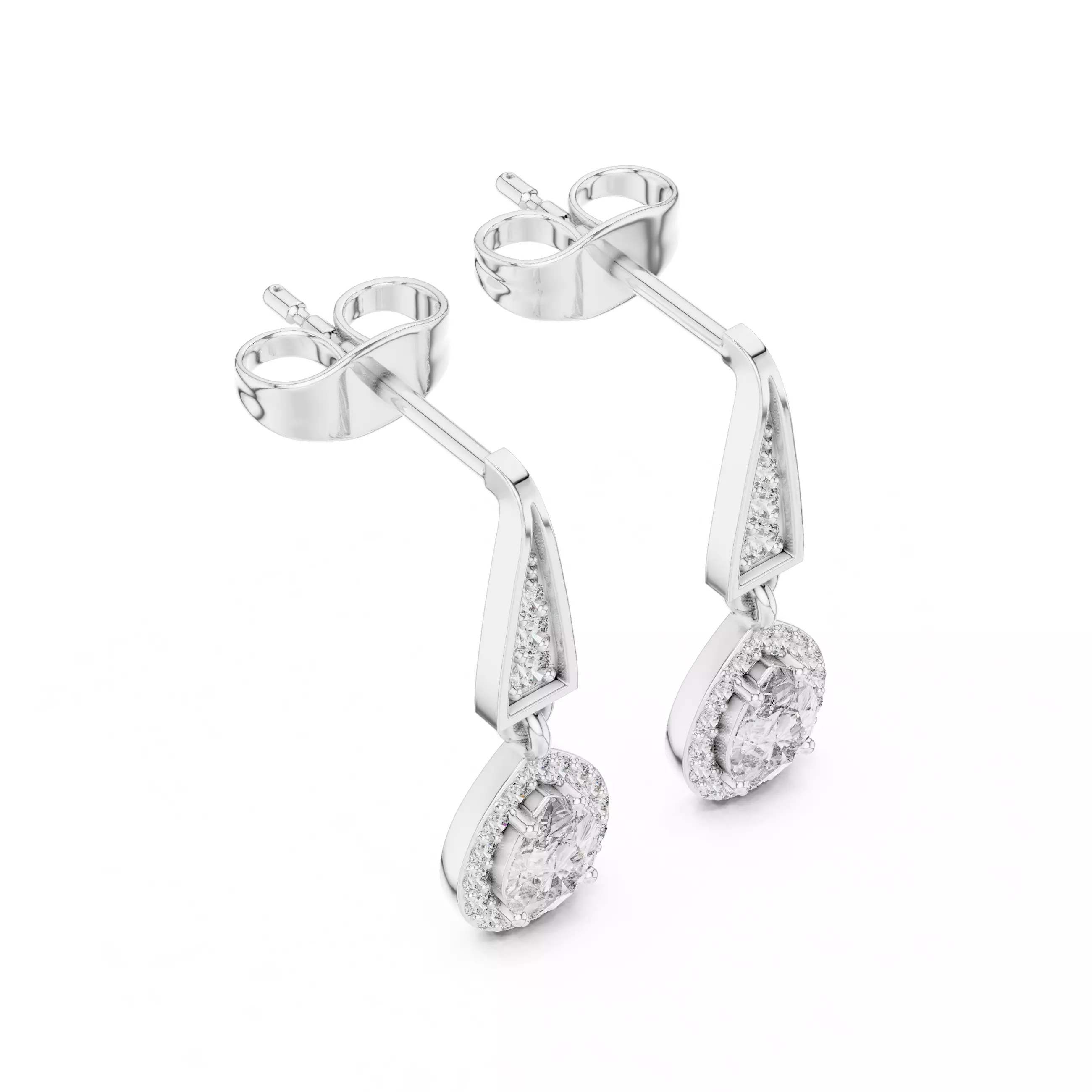 Pear  Diamond Earring 3D print model_4