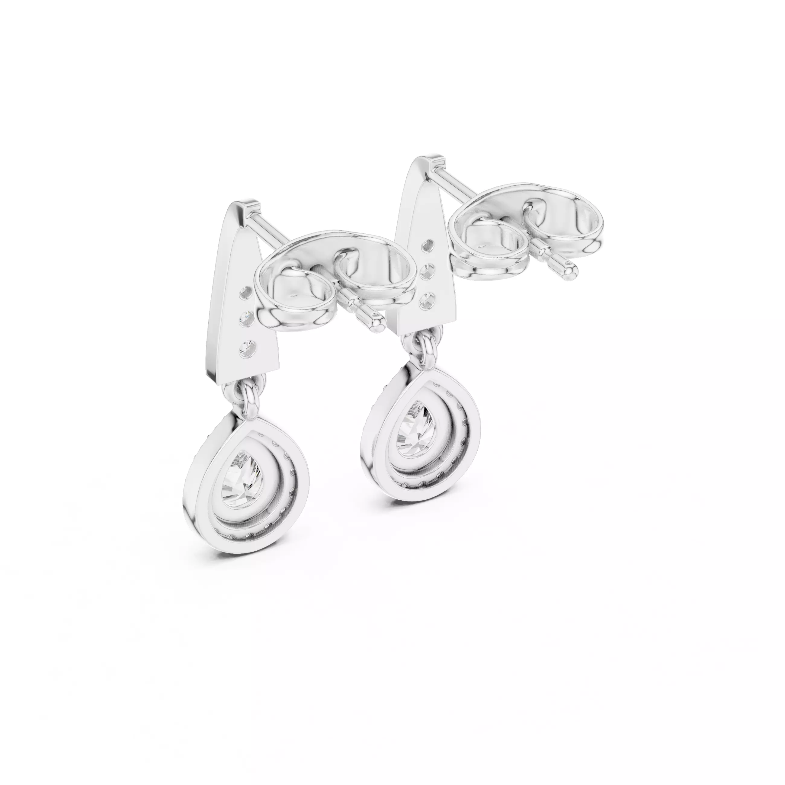 Pear  Diamond Earring 3D print model_5