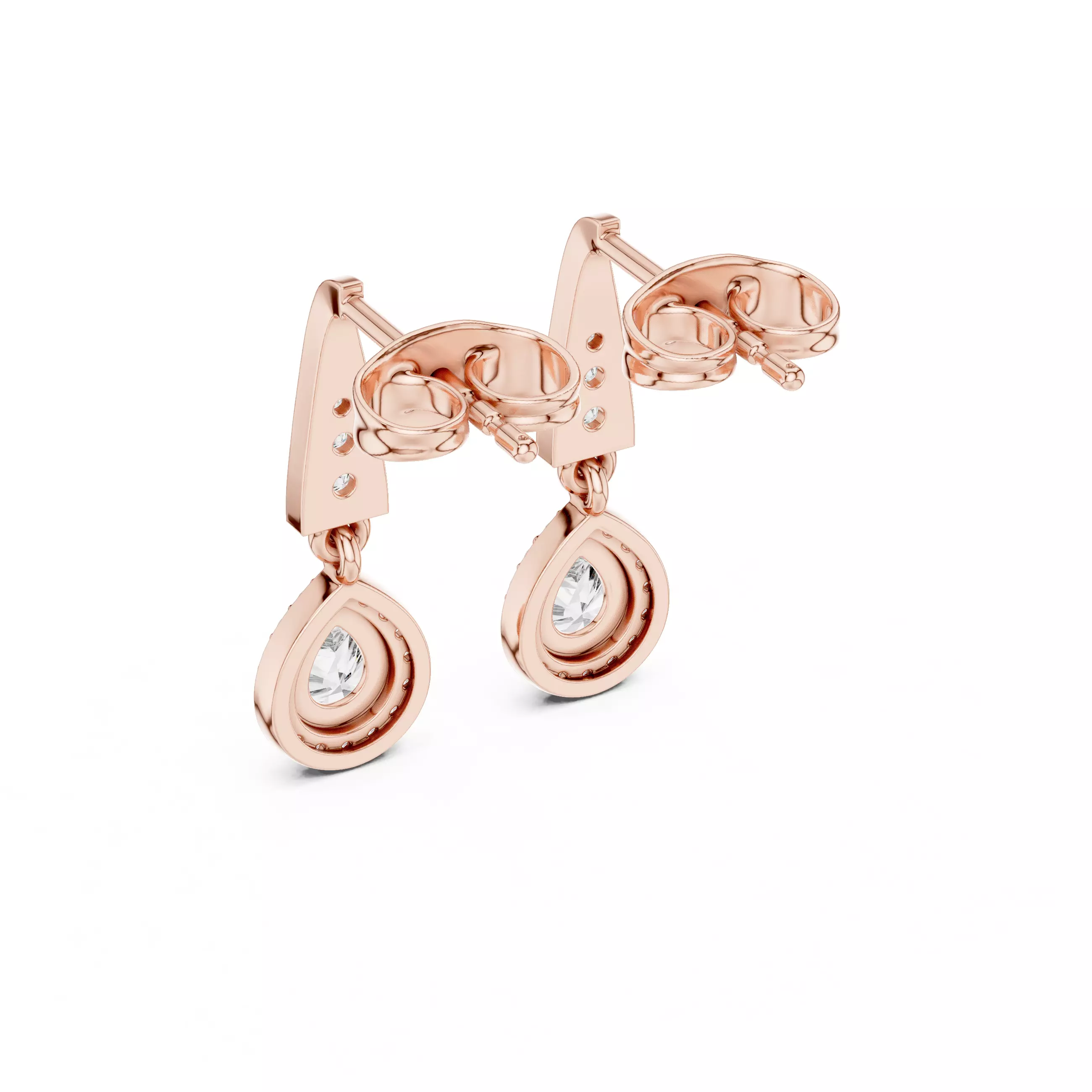 Pear  Diamond Earring 3D print model_2