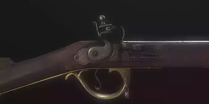 Stylized Pirate Brown Bess Musket Game Ready