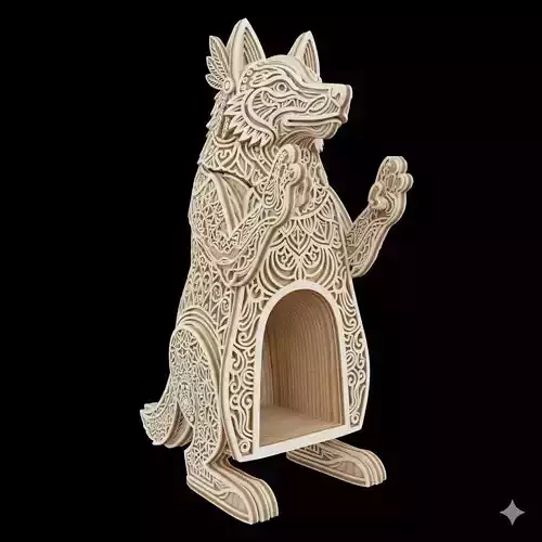 3D Native Sacred Wolf Model