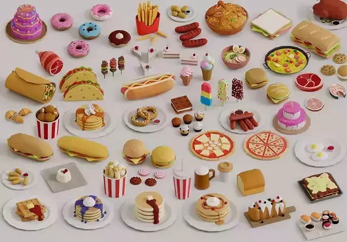 Low-Poly Food Mega Collection
