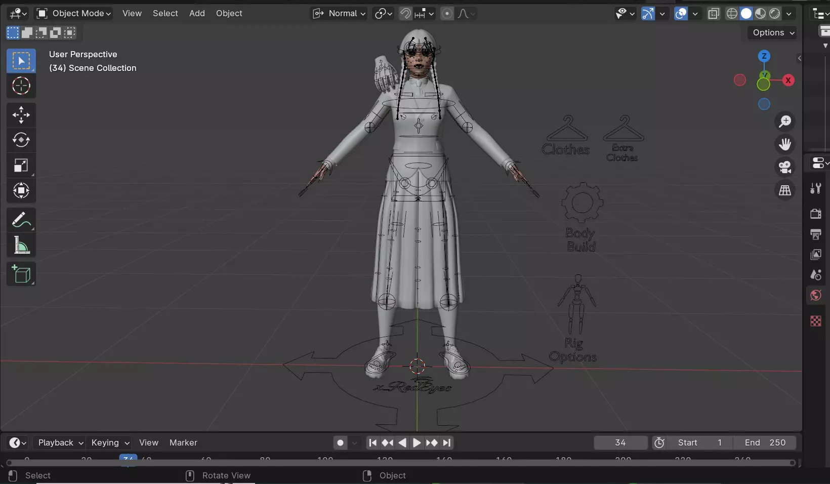 Wednesday Addams Low-poly 3D model_11