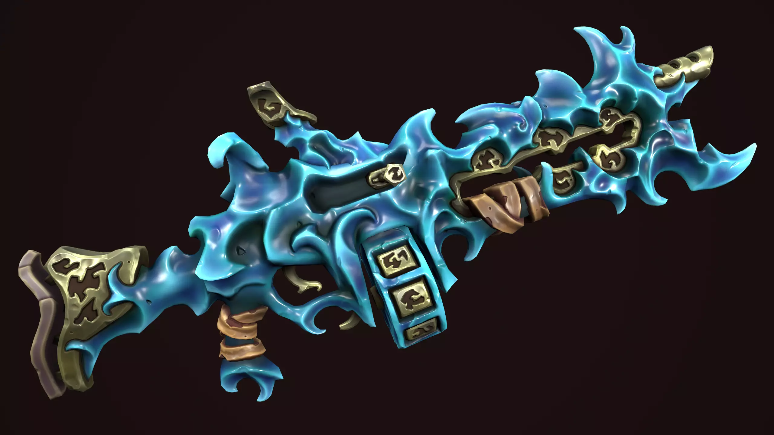 Rune assault rifle Free 3D model_2