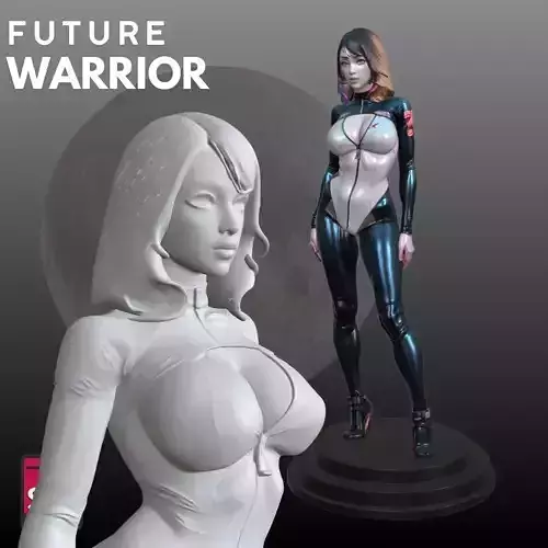 Futuristic Pilot Girl STL SciFi Collector 3D Model