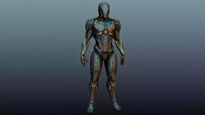 Fantasy male army character KM-10