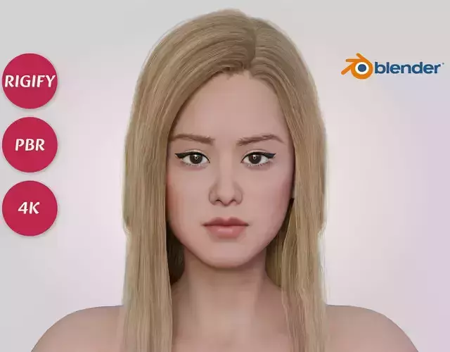 Rose - Korean Singer Girl - Blonde Long Hair