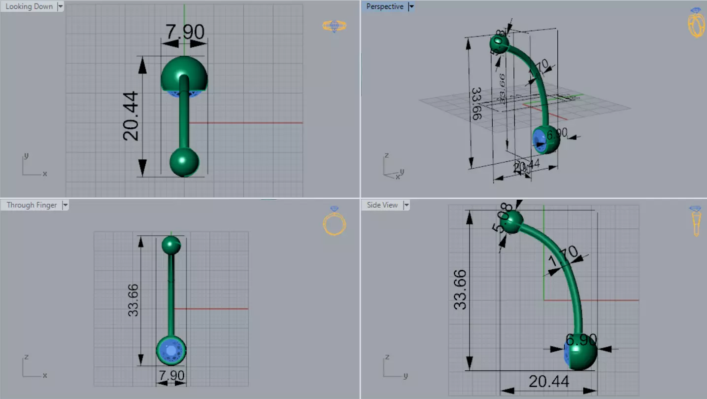 Luxurious and Fantasy Sparkle Navel STL 3D Piercing model p0003 3D print model_7