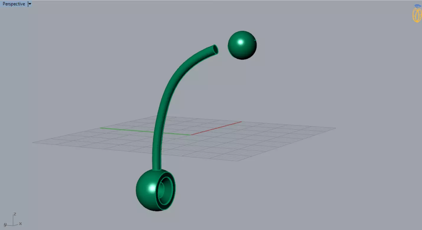 Luxurious and Fantasy Sparkle Navel STL 3D Piercing model p0003 3D print model_5