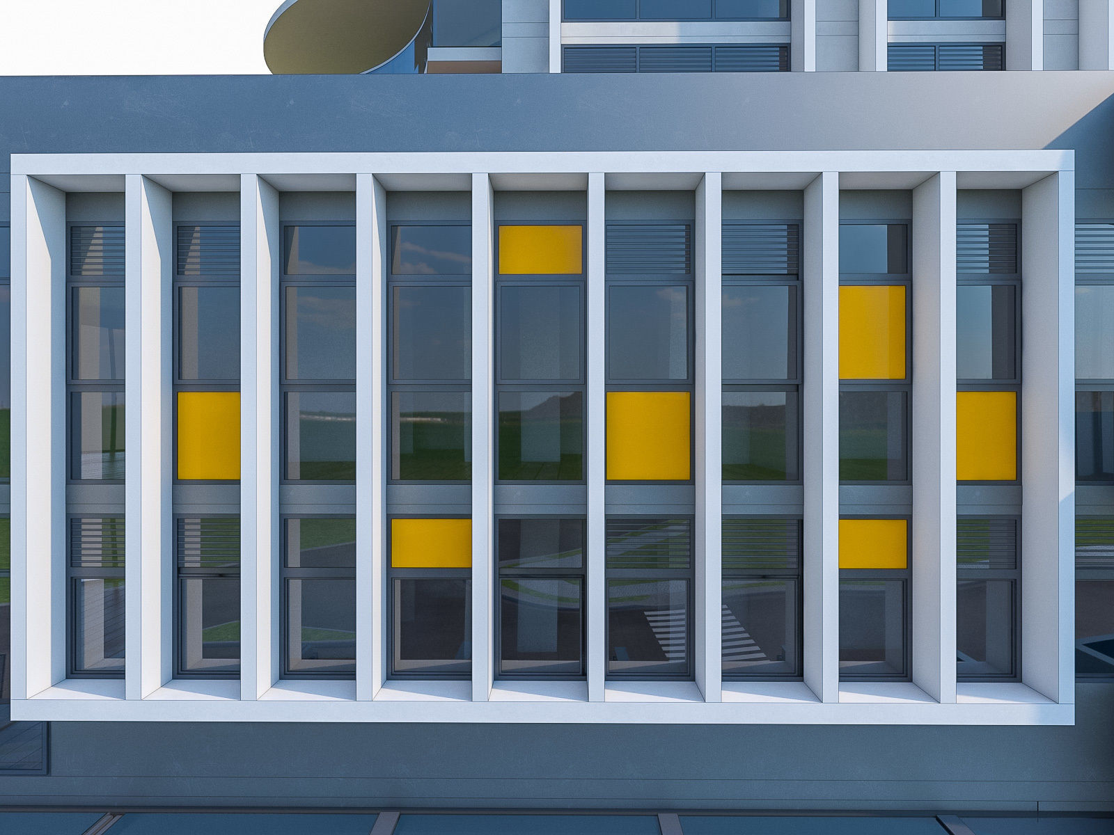 Modern Apartment Building 02 Low-poly 3D model_7