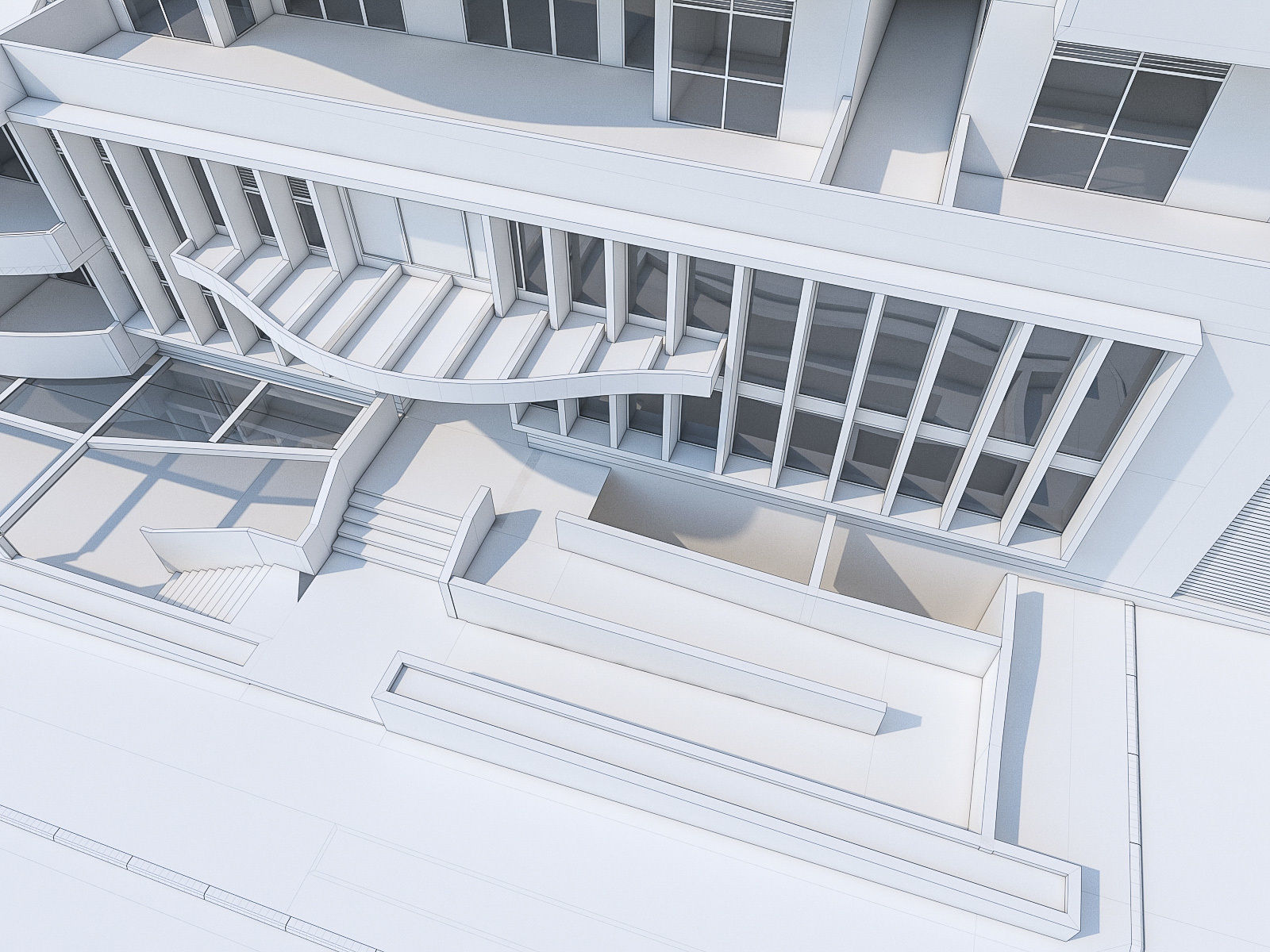 Modern Apartment Building 02 Low-poly 3D model_16