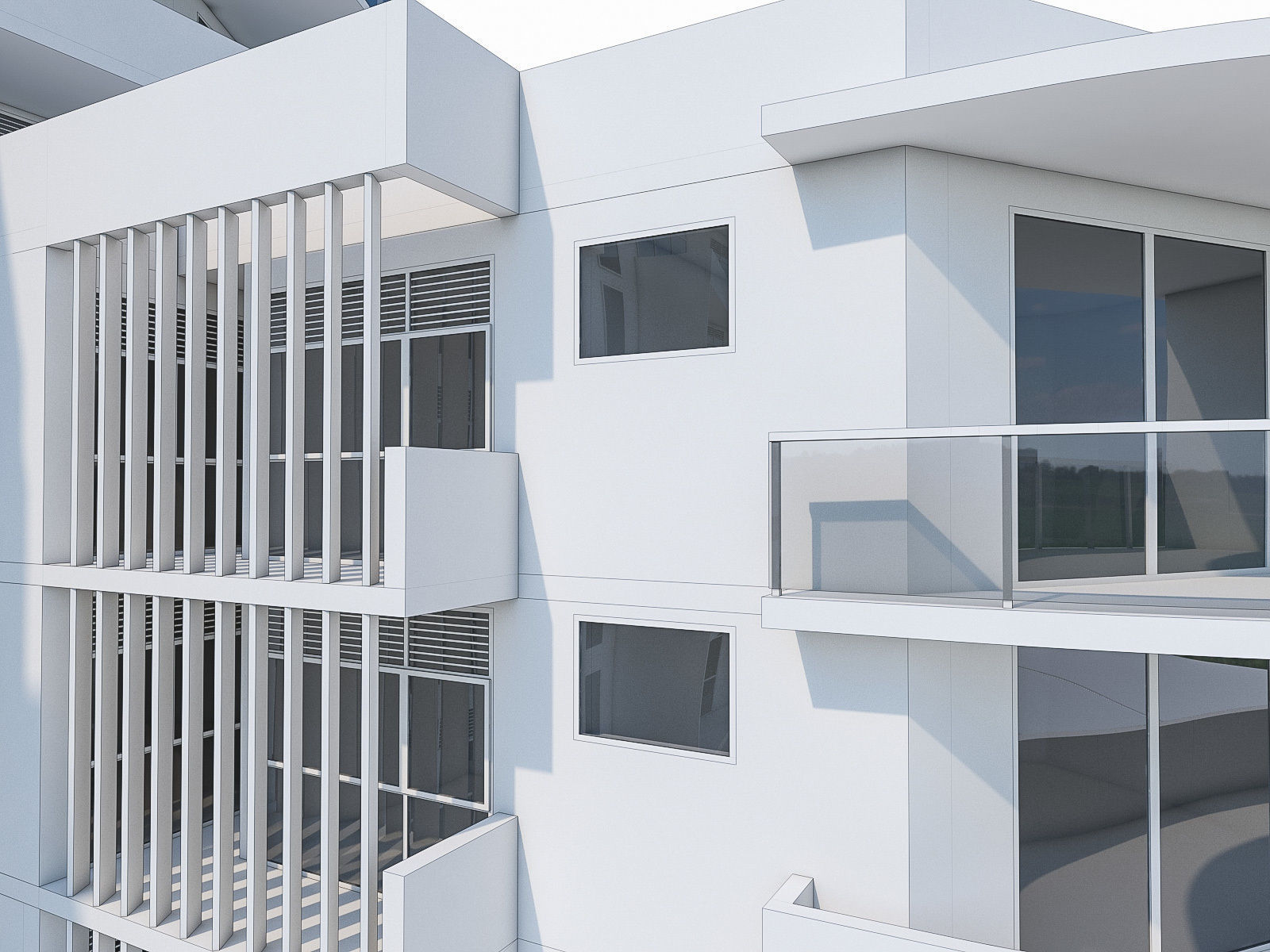 Modern Apartment Building 02 Low-poly 3D model_17