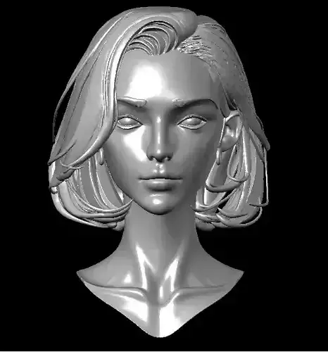Original  woman facial head sculpture details character design