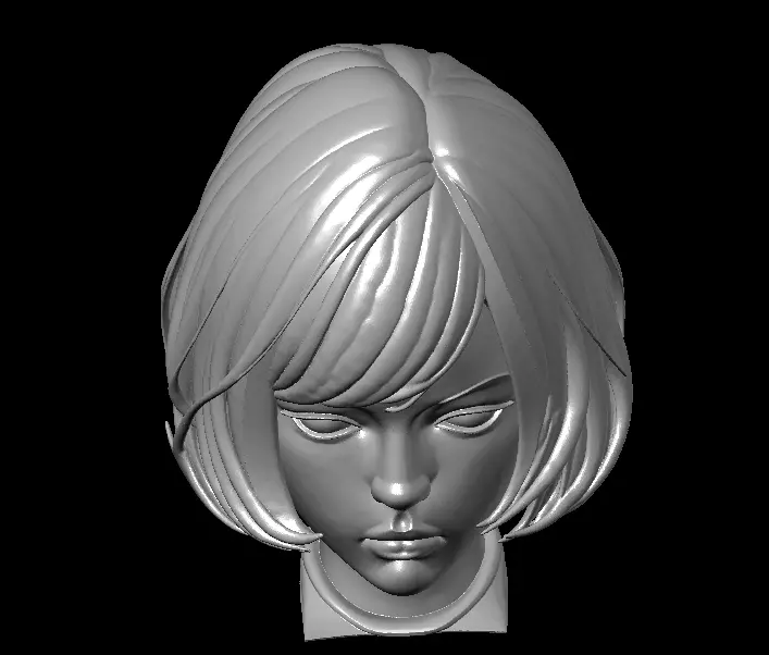 Original woman facial head sculpture details character design 3D print model_5