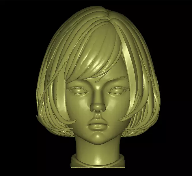 Original woman facial head sculpture details character design 3D print model_1