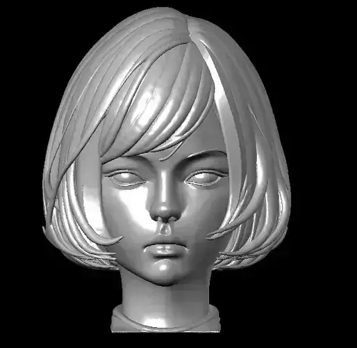 Original woman facial head sculpture details character design