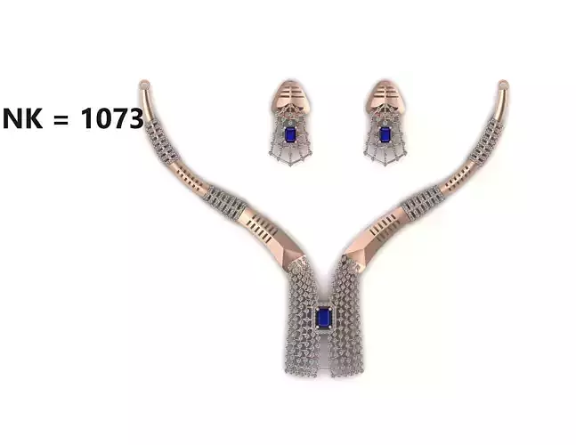 66 Calibrated Luxury  22KT Diamond Necklace  Earring Sets