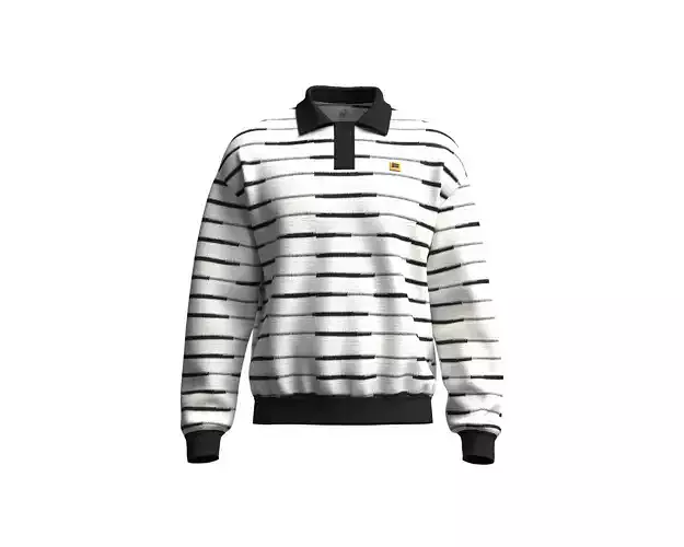 Mens polo sweatshirt with different placket