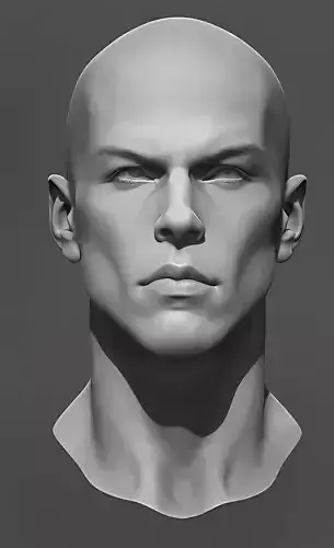 Original man facial head sculpture details character design