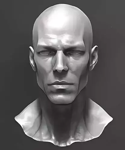 Original man facial head sculpture details character design