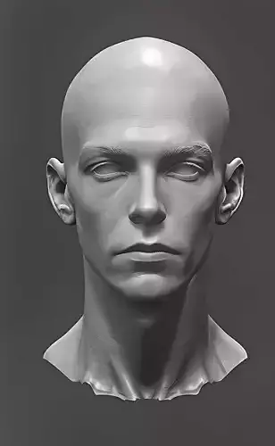 Original man  facial head sculpture details character design