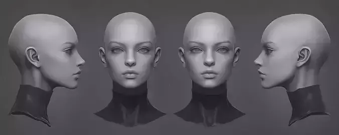 Original man  facial head sculpture details character design