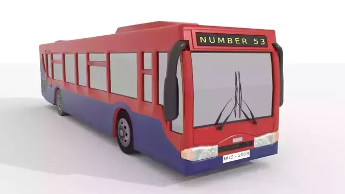 Single Decker Bus BLEND-OBJ-FBX-DAE-GLB