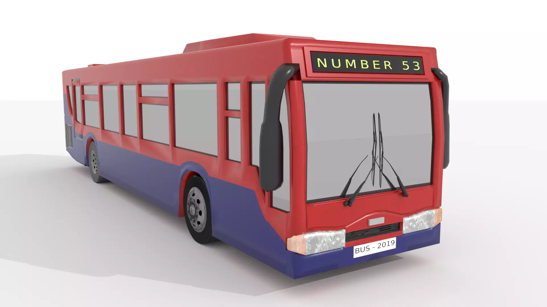 Single Decker Bus BLEND-OBJ-FBX-DAE-GLB 3D model
