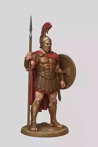 Ancient Greek Hoplite Warrior  High-Quality Miniature STL