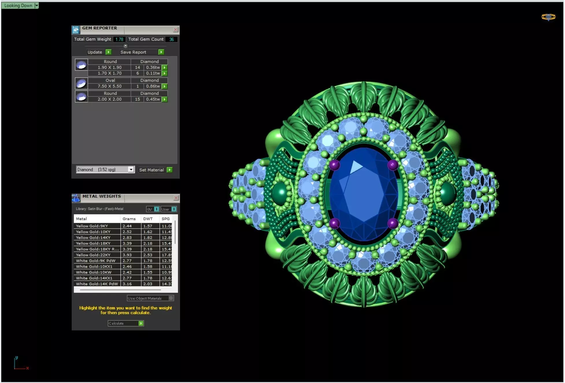 Big Oval Halo Ring Detailed Leaf Design Band STL CAD File 3D print model_10