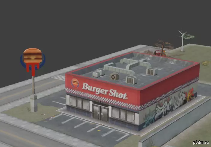 Burger Shot 3D Model GTA San Andreas Free Download Free low-poly 3D model