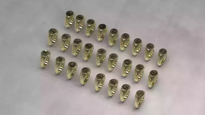 Alphabet signet ring