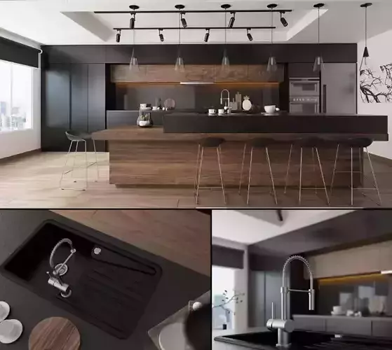 Anthracite Kitchen 3D model