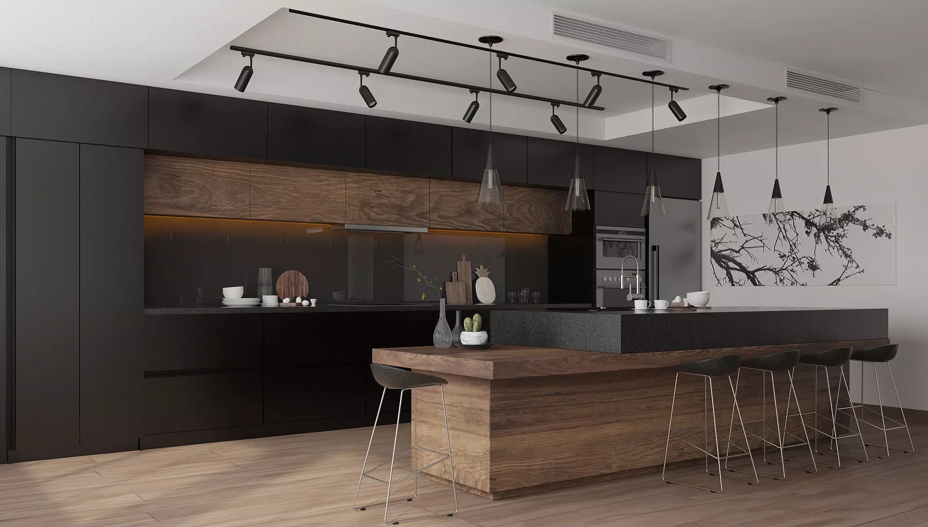 Anthracite Kitchen 3D model 3D model_3